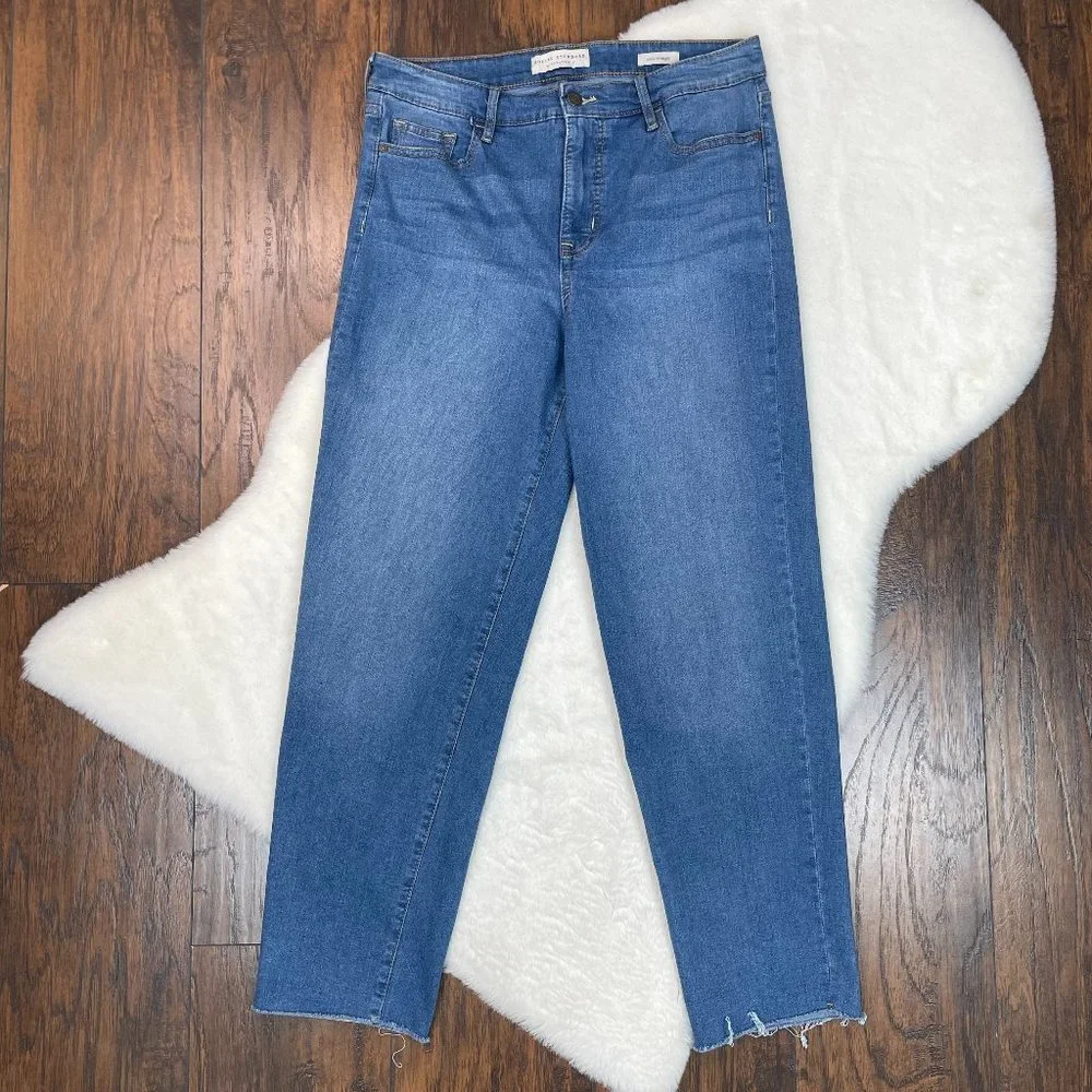 Social Standard Jeans 10 Slim Straight Blue Medium Wash High-Rise Stretch Womens